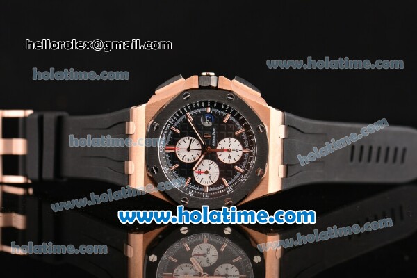 Audemars Piguet Royal Oak Offshore Chrono Swiss Valjoux 7750 Automatic Rose Gold Case with Stick Markers and PVD Bezel - 1:1 Best Edition (NOOB) - Click Image to Close